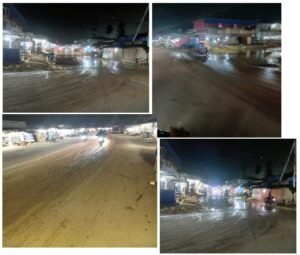 Jalan menuju tiga Desa di Kecamatan weda tengah. jalan becek dan licin