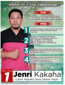 Jenri Kakaha Siap Bangun Sawai Itepo yang Bersih, Maju, dan Sejahtera