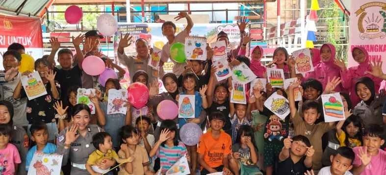 Pulihkan Semangat Warga Pascabencana, Polres Kutai Barat Gelar Trauma Healing bagi Korban Longsor