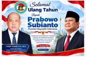 Yusri Yunus, S.H., M.H., Pendiri dan Pembina Sanggar Seni Budaya Mappakarennu, Sampaikan Doa dan Ucapan Selamat HUT ke-75 Presiden Prabowo Subianto